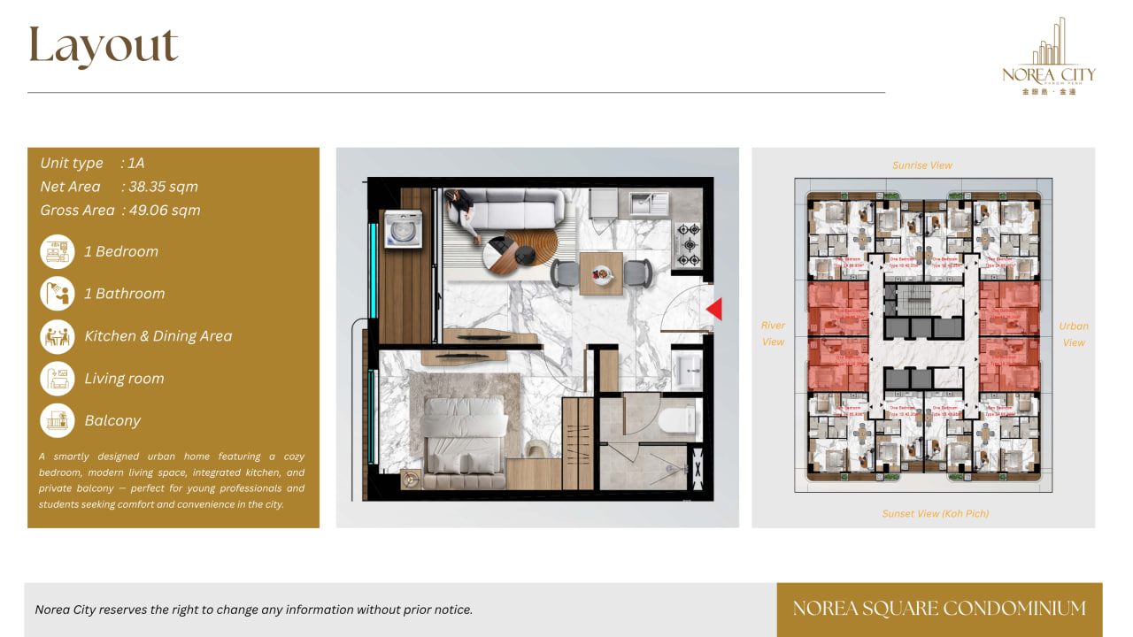 1 Bedroom • Type 1A