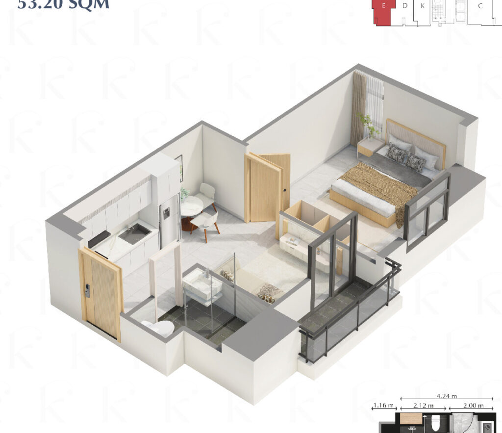 1 Bedroom – Type E