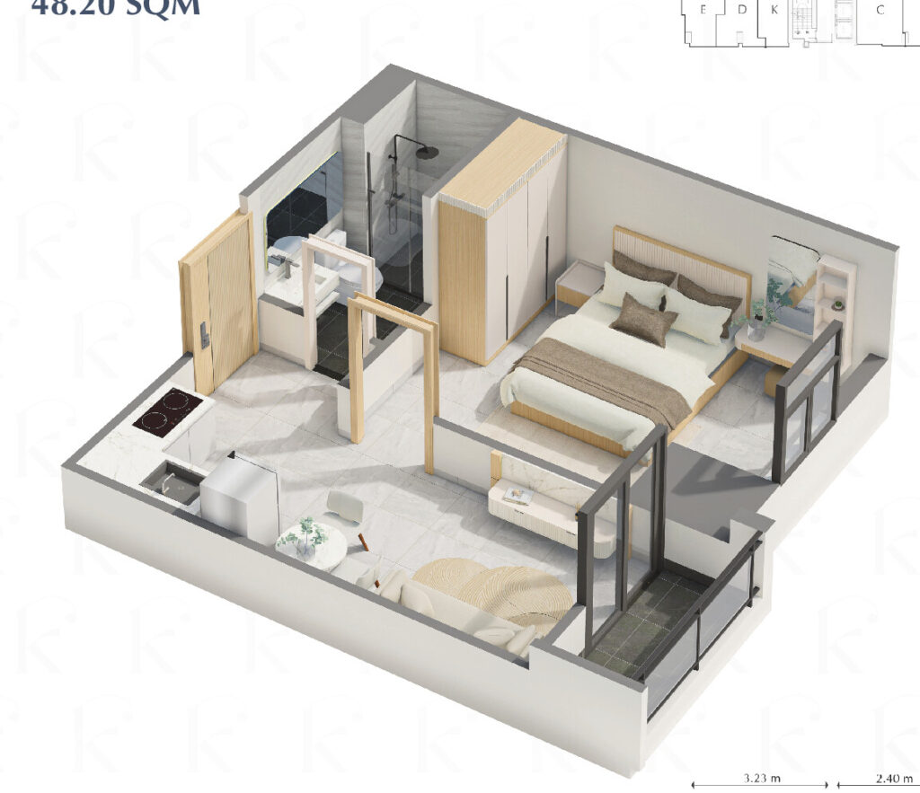 1 Bedroom – Type F