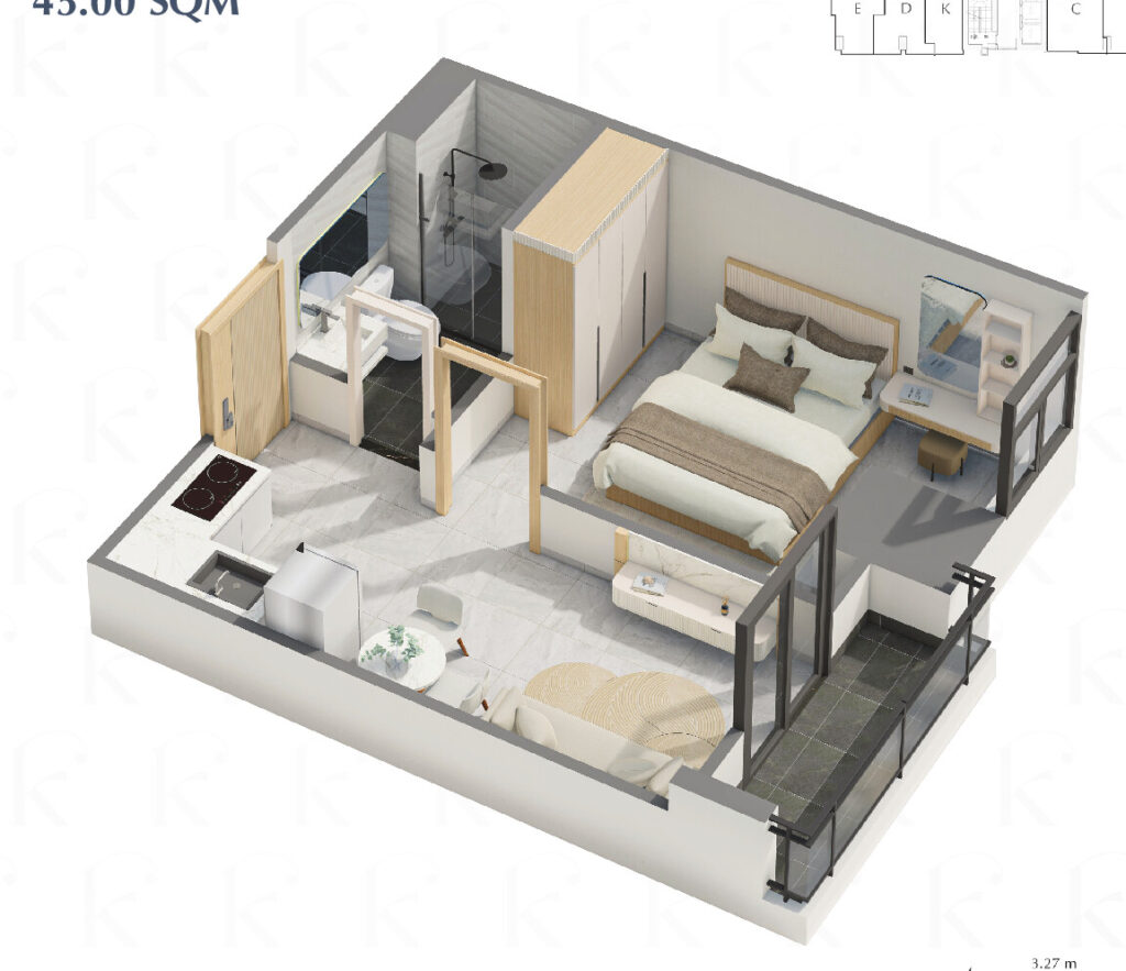 1 Bedroom – Type J